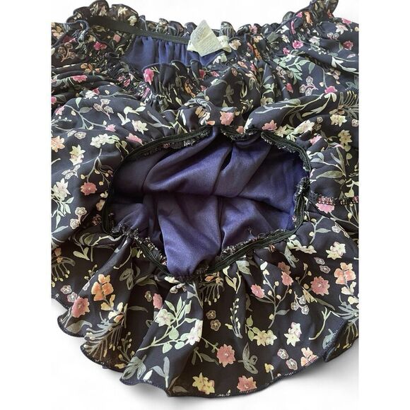 SAINTS & HEARTS Floral Print Puff Sleeves Peasant Blouse USA Size S Excellent Co - Picture 6 of 7